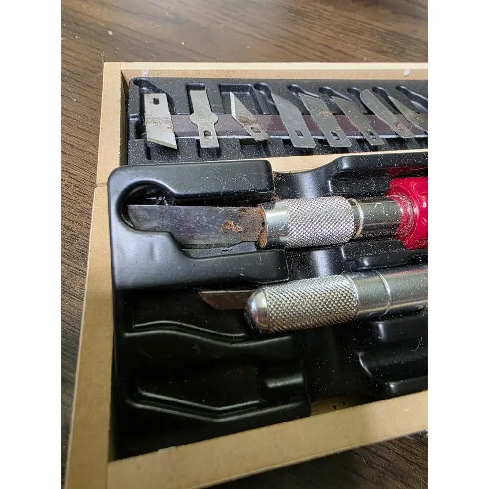 Vintage X-ACTO Knife Tool Set In Wooden‎ Box complete